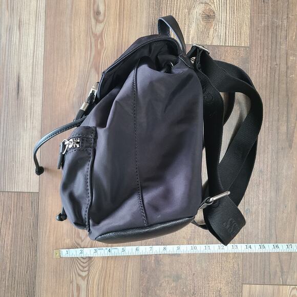 Guess Alpena Nylon Drawstring Satchel Flap Buckle Closure Mini Black Backpack - Picture 11 of 11